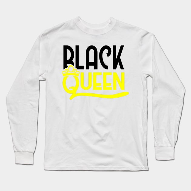 Black Queen Long Sleeve T-Shirt by My Tribe Apparel